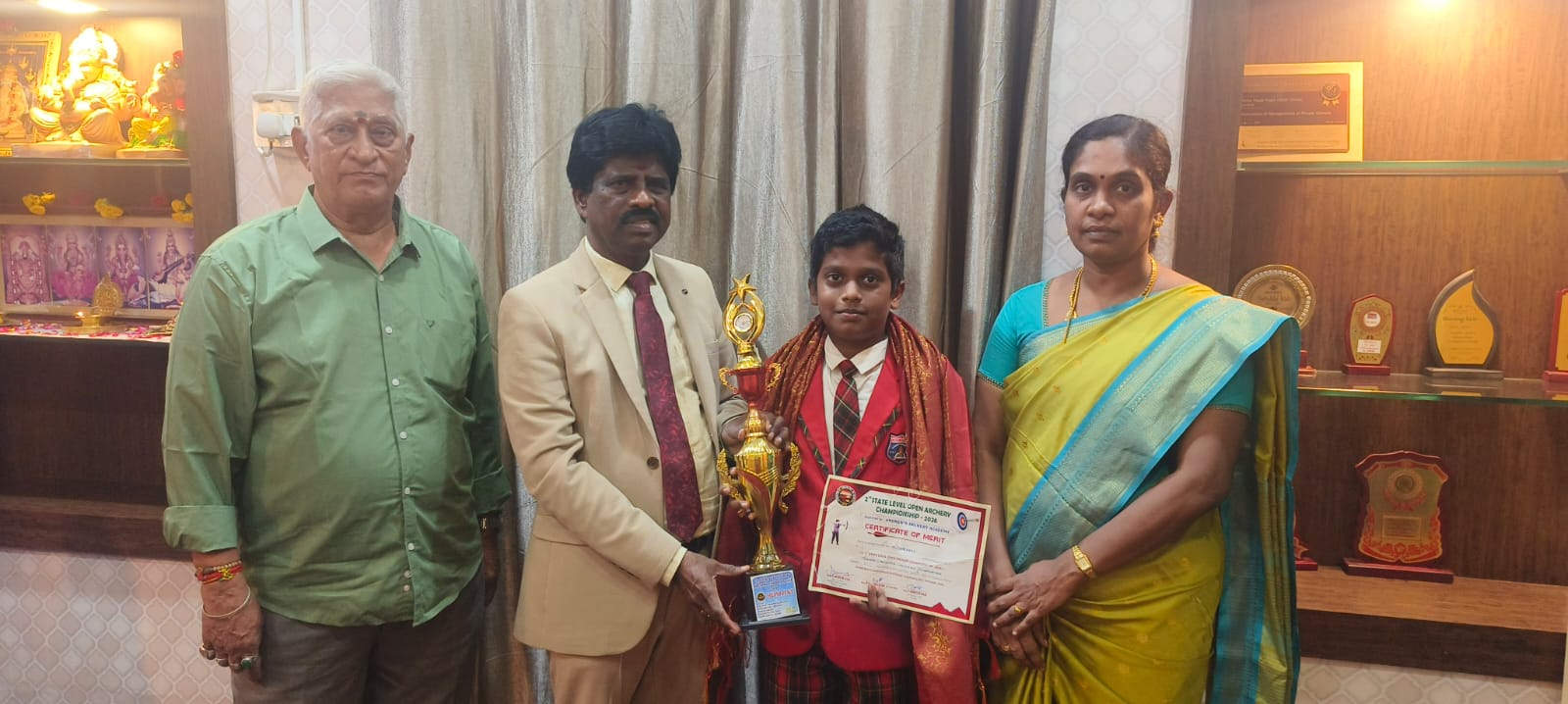 வில்வித்தை சாம்பியன்ஷிப் 2026 போட்டியில்  ஸ்ரீ இராஜராஜன்  சிபிஎஸ்இ பள்ளி மாணவன் சாதனை