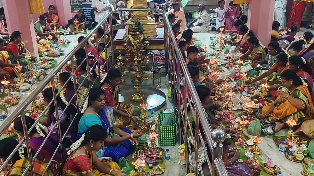 திருப்புத்தூர் பூமாயி அம்மன் கோயிலில் திருவிளக்கு பூஜை